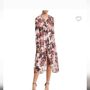 IRO Asymmetrical Dress - Pink and Black Floral